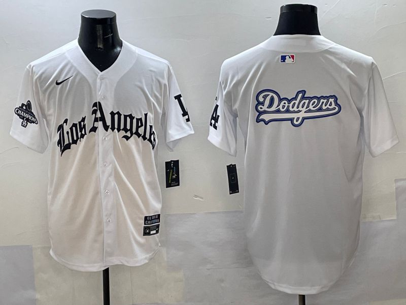 Men Los Angeles Dodgers Blank White Five generations Joint Name 2025 Nike MLB Jersey style 52